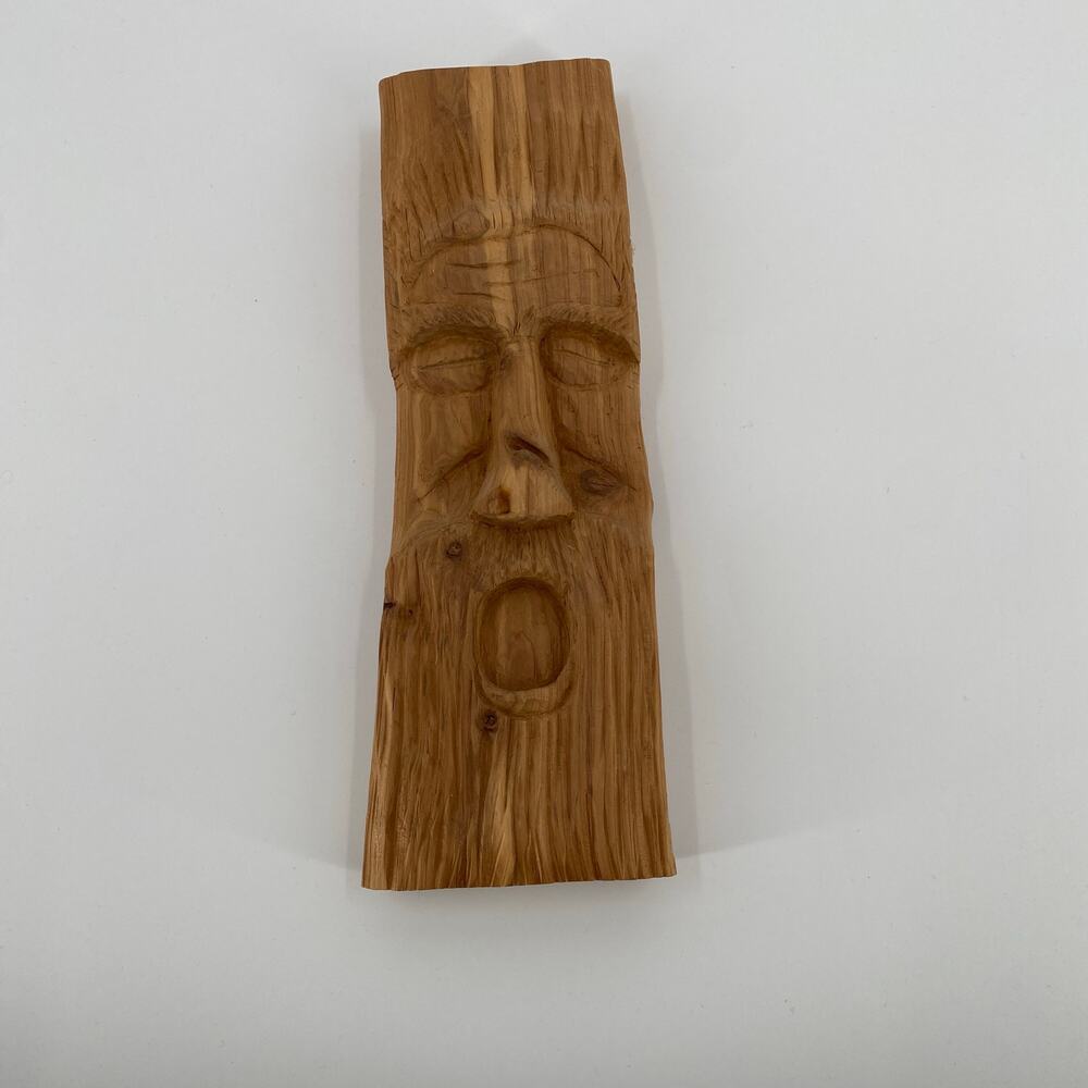 Carved wood face figure Vintage ‘94